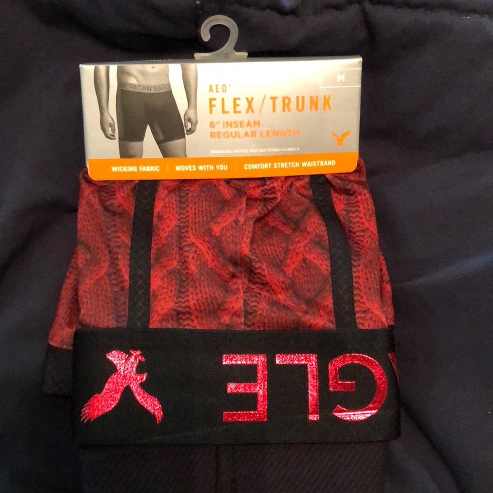 Red and black American Eagle boxers